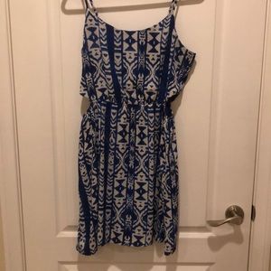 Cute blue and white print sundress by Aqua sz L